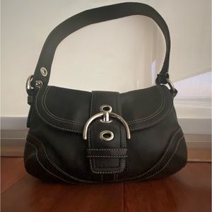 COACH Black leather shoulder bag